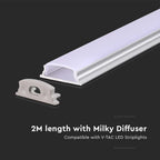 Elastyczny Profil Aluminiowy do paska LED na powierzchniowy / 2000mmx6mmx18mm / Klosz: Mleczny / Kolor: Aluminium