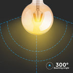 6W G125 Żarówka LED Filament / Klosz Bursztynowy / Chip SAMSUNG / Barwa:2200K / Trzonek:E27