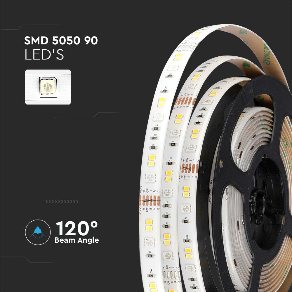 10W Zestaw Taśma LED z zasilaczem / Kompatybilny z Amazon Alexa i Google Home / Barwa: RGB+3w1 / IP65 (EU Wtyczka)