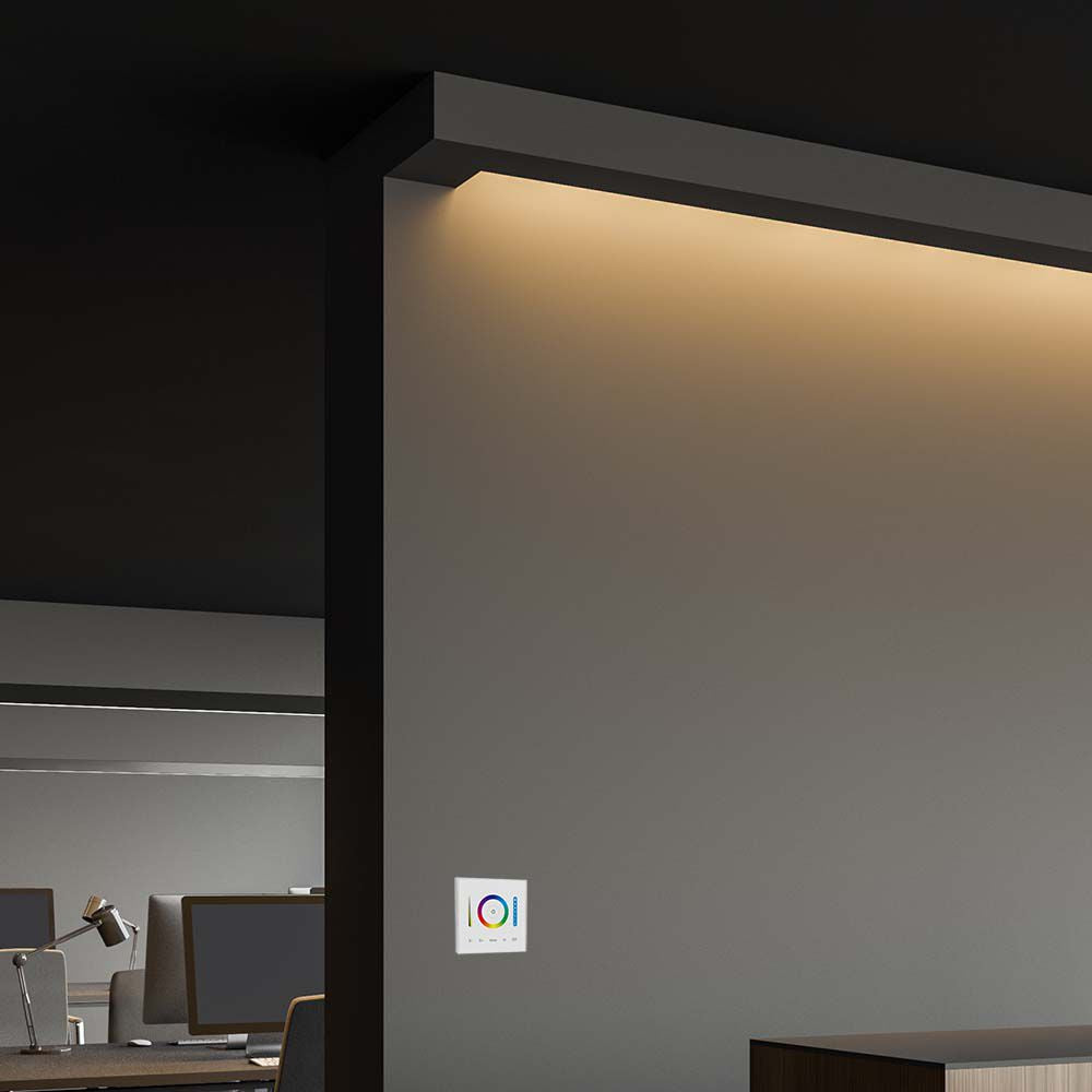 Naścienny sterownik WiFi do paska LED CCT, RGB, RGB+W / Obudowa: Biała