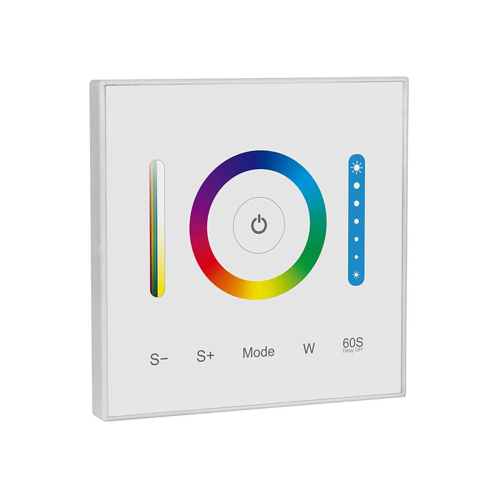 Naścienny sterownik WiFi do paska LED CCT, RGB, RGB+W / Obudowa: Biała