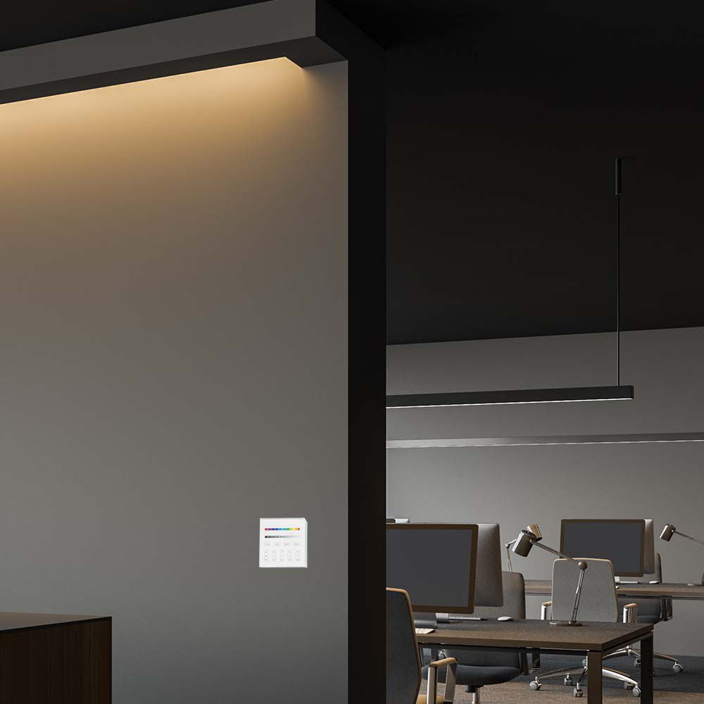 Naścienny sterownik WiFi do paska LED RGB+W / 4 strefowy / Obudowa: Biała