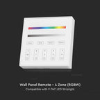 Naścienny sterownik WiFi do paska LED RGB+W / 4 strefowy / Obudowa: Biała