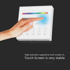 Naścienny sterownik WiFi do paska LED RGB+W / 4 strefowy / Obudowa: Biała