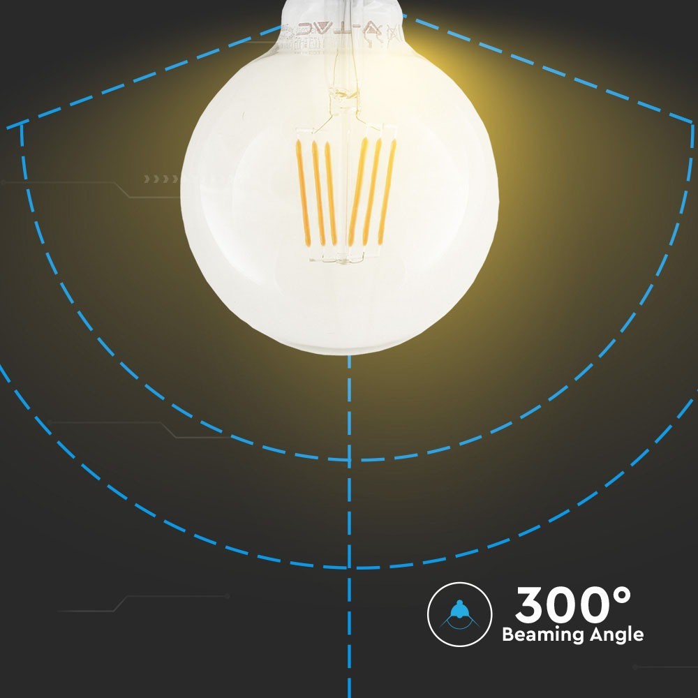 6W G125 Żarówka LED Filament / Chip SAMSUNG / Barwa:2700K / Trzonek:E27