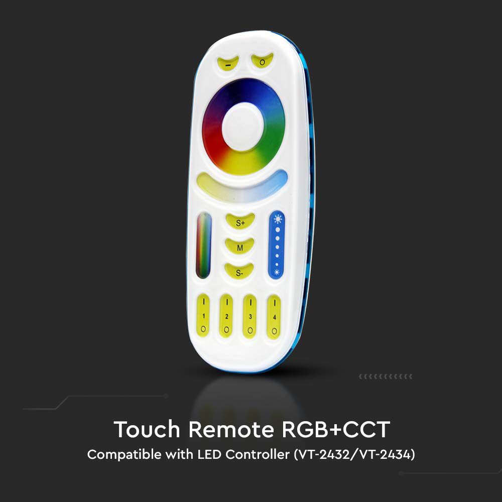 Pilot WiFi RGB+CCT do sterowników SKU 2912, 2913 / 4 strefowy / Obudowa: Biała
