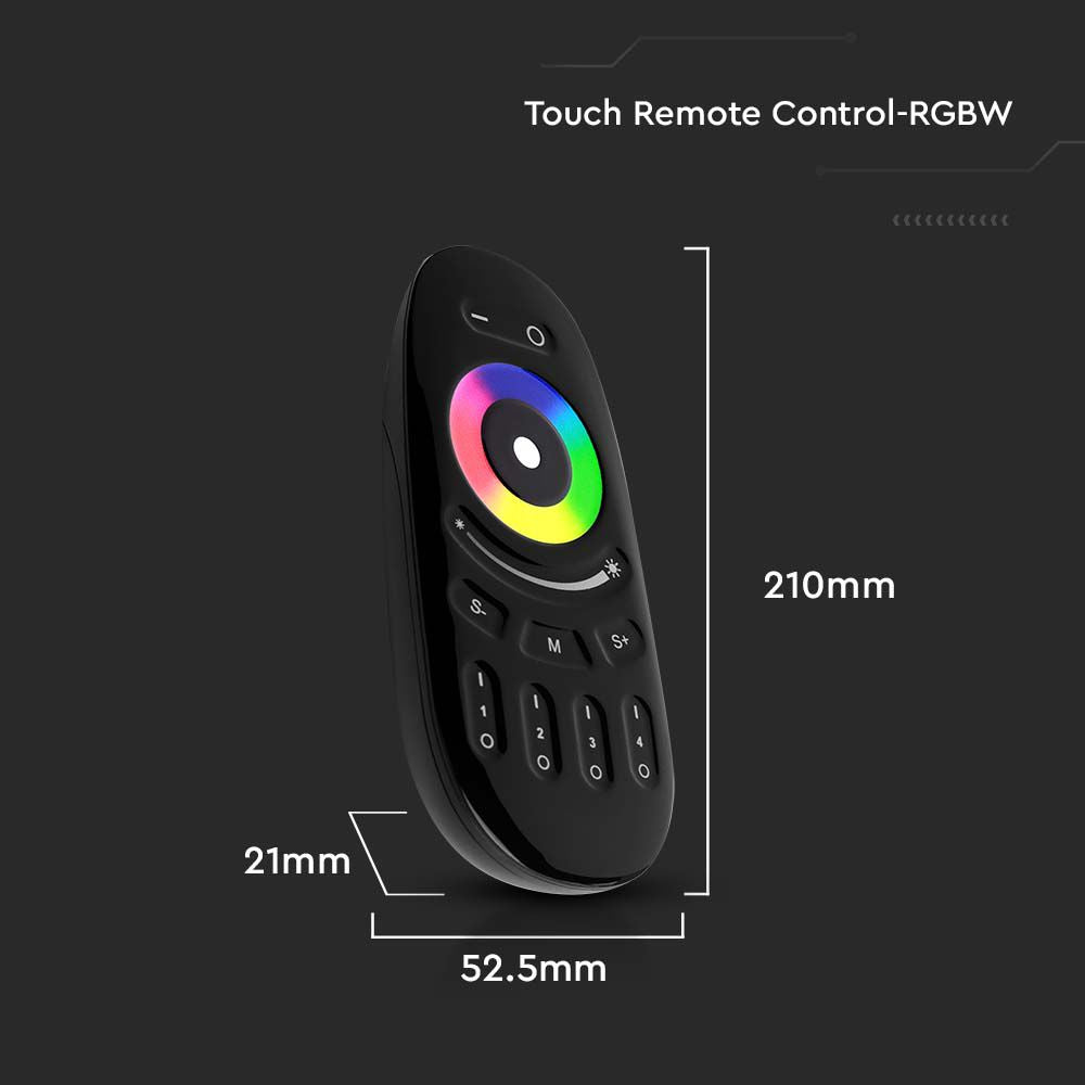 Pilot WiFi RGB+W do sterowników SKU 2912, 2913 / 4 strefowy / Obudowa: Czarna