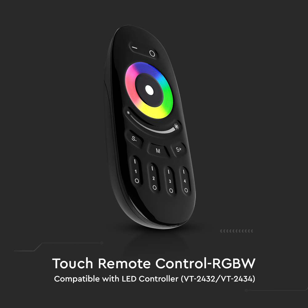 Pilot WiFi RGB+W do sterowników SKU 2912, 2913 / 4 strefowy / Obudowa: Czarna