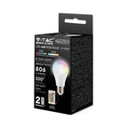 8.5W A60 Żarówka LED sterowana pilotem / Barwa:RGB+4000K / Trzonek:E27