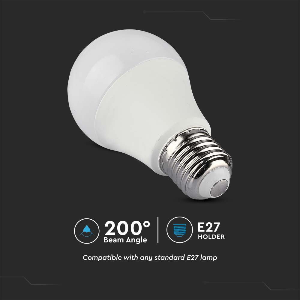 8.5W A60 Żarówka LED sterowana pilotem / Barwa:RGB+3000K / Trzonek:E27