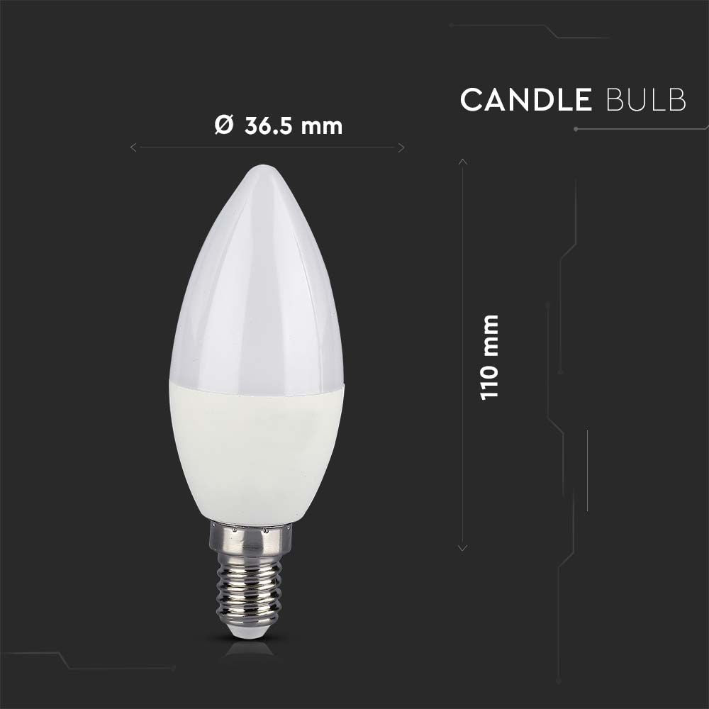 4.8W C35 Żarówka LED sterowana pilotem / Barwa:RGB+3000K / Ściemniana / Trzonek:E14