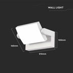 17W Lampa ścienna LED / Barwa:4000K / Obudowa: Biała / Kwadratowa