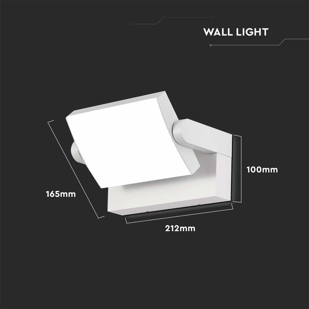 17W Lampa ścienna LED / Barwa:4000K / Obudowa: Biała / Kwadratowa