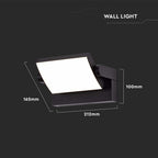 17W Lampa ścienna LED / Barwa:3000K / Obudowa: Czarna / Kwadratowa