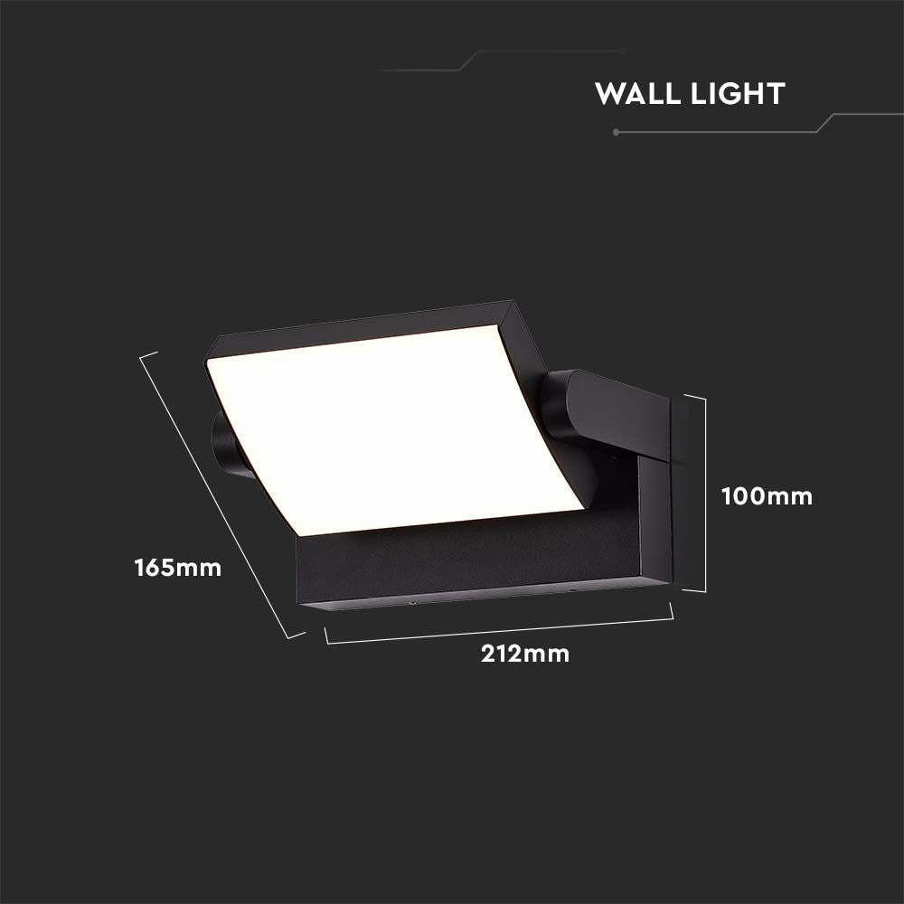 17W Lampa ścienna LED / Barwa:4000K / Obudowa: Czarna / Kwadratowa