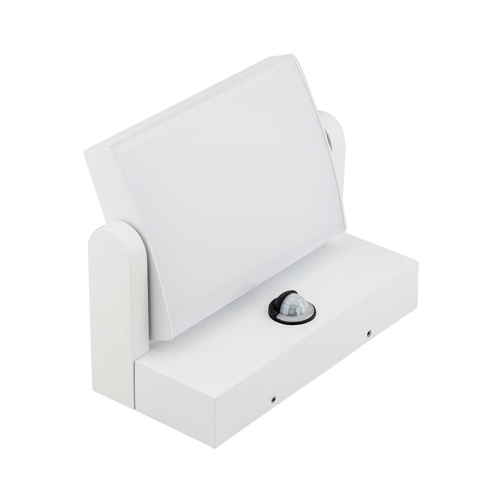 17W Lampa ścienna LED z czujnikiem ruchu / Barwa:3000K / Obudowa: Biała / Kwadratowa