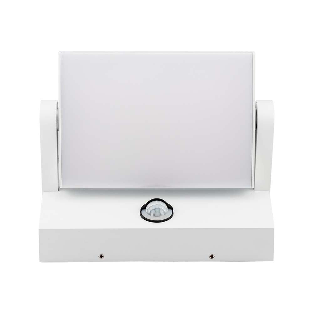 17W Lampa ścienna LED z czujnikiem ruchu / Barwa:3000K / Obudowa: Biała / Kwadratowa