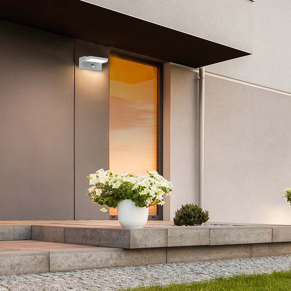 17W Lampa ścienna LED z czujnikiem ruchu / Barwa:4000K / Obudowa: Biała / Kwadratowa