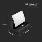 17W Lampa ścienna LED z czujnikiem ruchu / Barwa:4000K / Obudowa: Czarna / Kwadratowa
