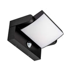 17W Lampa ścienna LED z czujnikiem ruchu / Barwa:3000K / Obudowa: Czarna / Kwadratowa