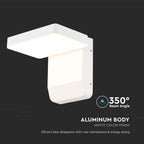 17W Lampa ścienna LED / Barwa:3000K / Obudowa: Biała / Kwadratowa