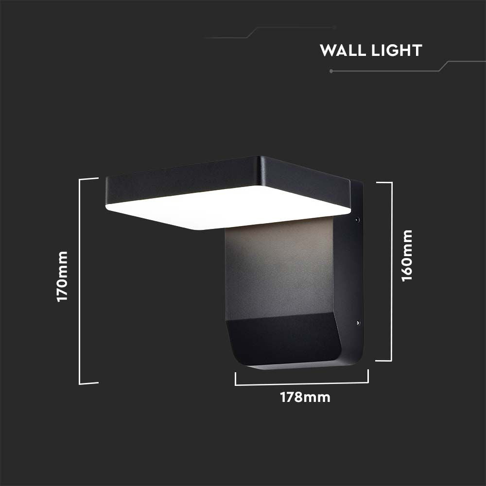 17W Lampa ścienna LED / Barwa:3000K / Obudowa: Czarna / Kwadratowa