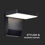 17W Lampa ścienna LED / Barwa:4000K / Obudowa: Czarna / Kwadratowa