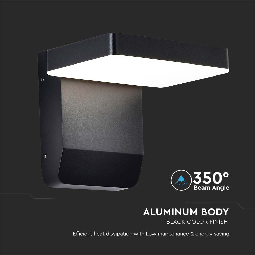 17W Lampa ścienna LED / Barwa:3000K / Obudowa: Czarna / Kwadratowa