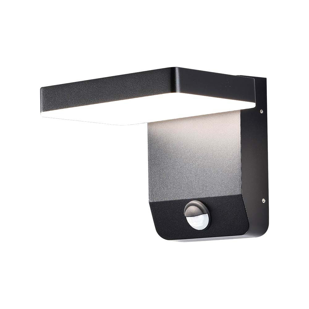17W Lampa ścienna LED z czujnikiem ruchu / Barwa:4000K / Obudowa: Czarna / Kwadratowa