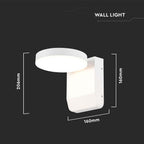 17W Lampa ścienna LED / Barwa:4000K / Obudowa: Biała / Okrągła