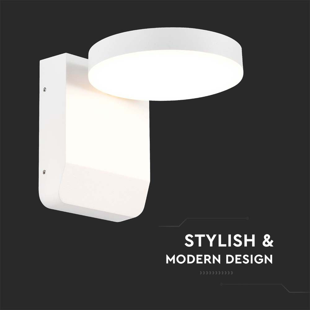 17W Lampa ścienna LED / Barwa:3000K / Obudowa: Biała / Okrągła