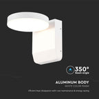 17W Lampa ścienna LED / Barwa:3000K / Obudowa: Biała / Okrągła