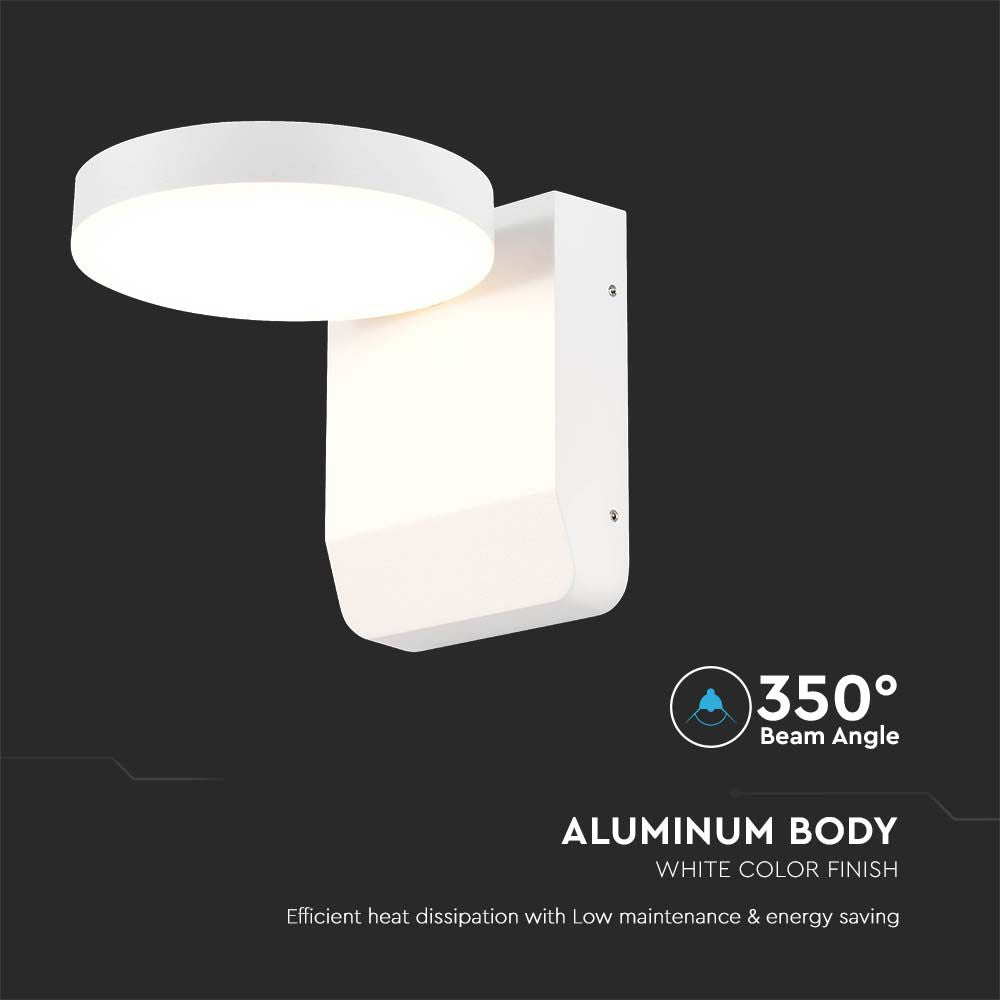 17W Lampa ścienna LED / Barwa:4000K / Obudowa: Biała / Okrągła