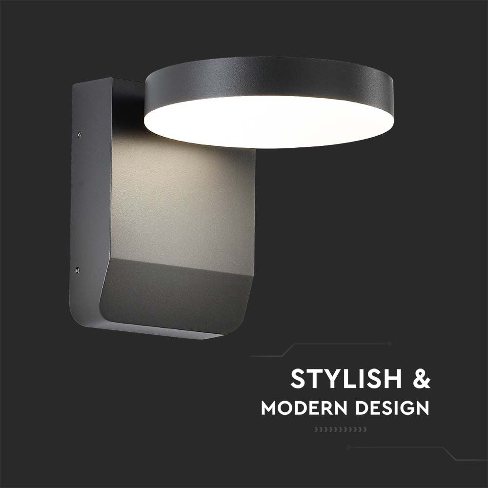 17W Lampa ścienna LED / Barwa:3000K / Obudowa: Czarna / Okrągła