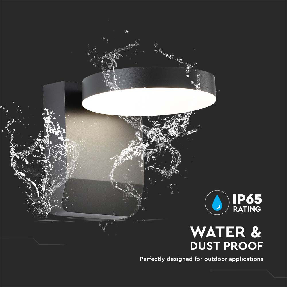 17W Lampa ścienna LED / Barwa:4000K / Obudowa: Czarna / Okrągła
