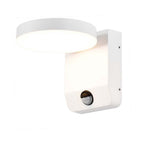 17W Lampa ścienna LED z czujnikiem ruchu / Barwa:3000K / Obudowa: Biała / Okrągła