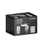 17W Lampa ścienna LED z czujnikiem ruchu / Barwa:3000K / Obudowa: Czarna / Okrągła