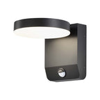 17W Lampa ścienna LED z czujnikiem ruchu / Barwa:4000K / Obudowa: Czarna / Okrągła