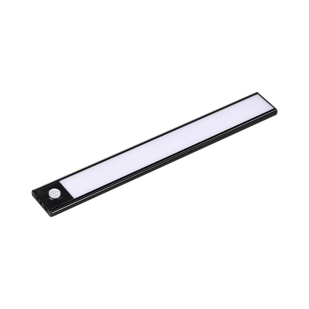 1.5W Oprawa pod szafkowa na baterie z czujnikiem ruchu 30cm / Barwa:4000K / IP20 / Obudowa: Czarna / Ładowanie USB