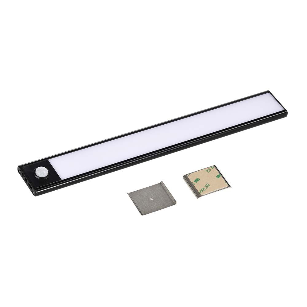 2W Oprawa pod szafkowa na baterie z czujnikiem ruchu 40cm / Barwa:4000K / IP20 / Obudowa: Czarna / Ładowanie USB