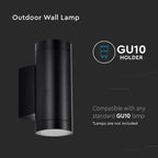 Kinkiet dwukierunkowy 2x GU10 / Kształt: Okrągła / Obudowa: Czarna / IP54