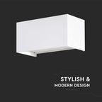 24W Lampa ścienna LED / Barwa:4000K / Obudowa: Biała / Kwadratowa