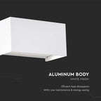 24W Lampa ścienna LED / Barwa:3000K / Obudowa: Biała / Kwadratowa