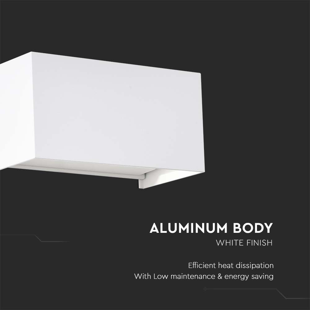24W Lampa ścienna LED / Barwa:3000K / Obudowa: Biała / Kwadratowa