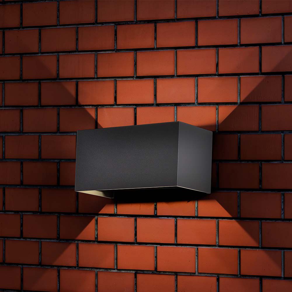 24W Lampa ścienna LED / Barwa:3000K / Obudowa: Czarna / Kwadratowa