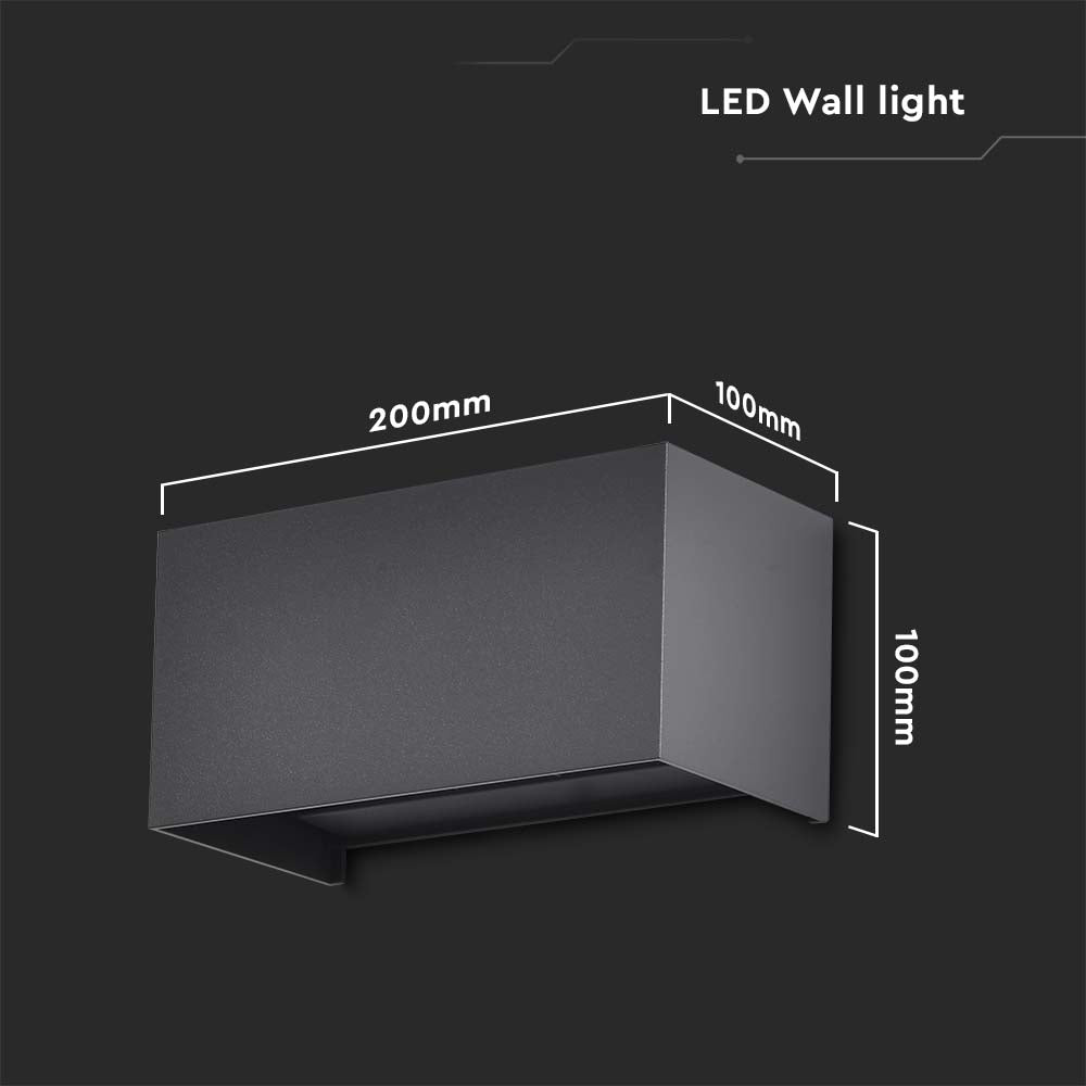 24W Lampa ścienna LED / Barwa:3000K / Obudowa: Czarna / Kwadratowa