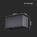 24W Lampa ścienna LED / Barwa:4000K / Obudowa: Czarna / Kwadratowa