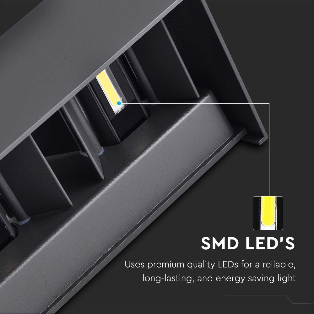 24W Lampa ścienna LED / Barwa:3000K / Obudowa: Czarna / Kwadratowa