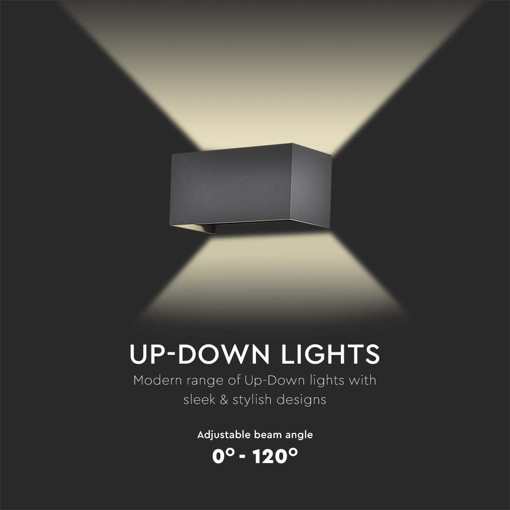 24W Lampa ścienna LED / Barwa:4000K / Obudowa: Czarna / Kwadratowa
