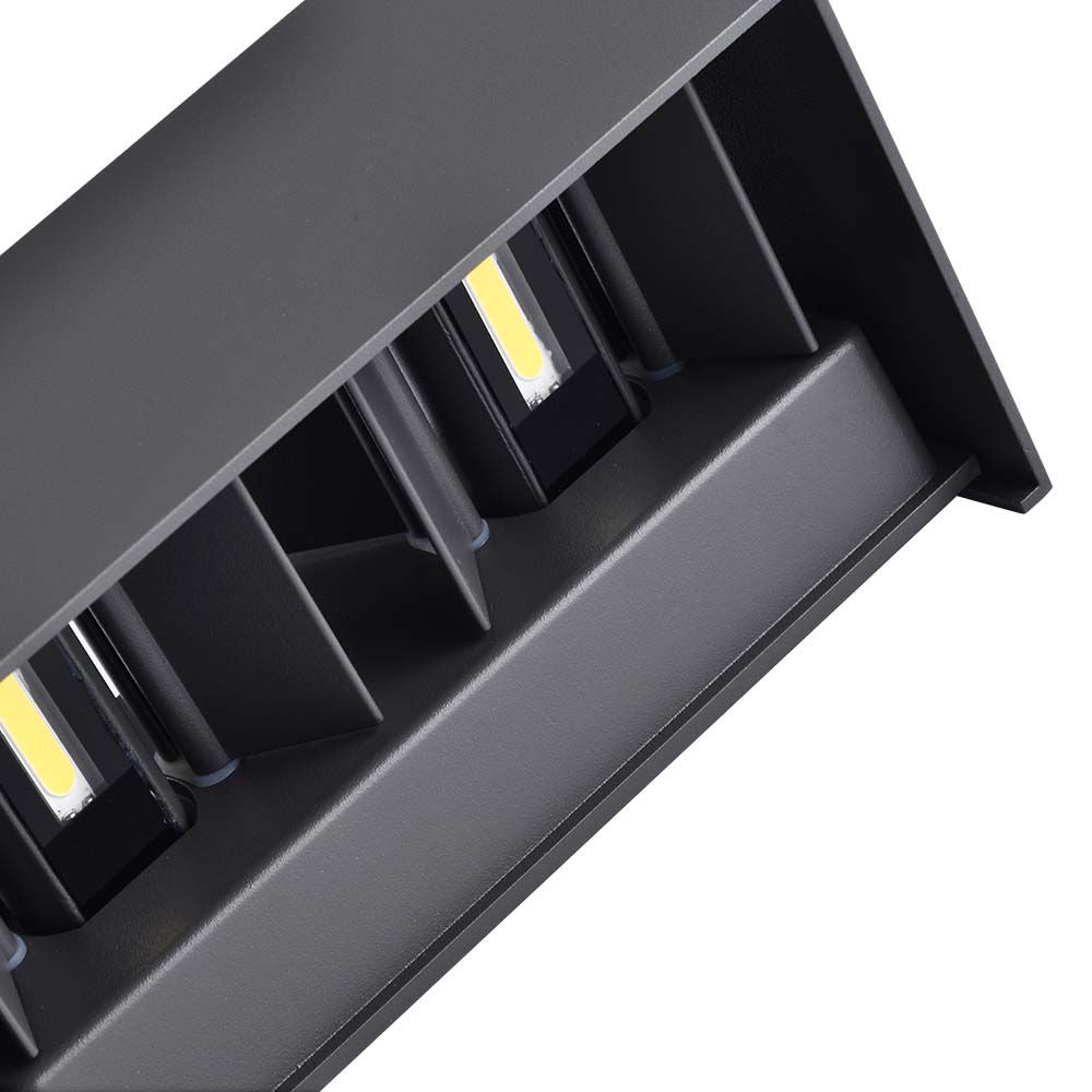 24W Lampa ścienna LED / Barwa:4000K / Obudowa: Czarna / Kwadratowa